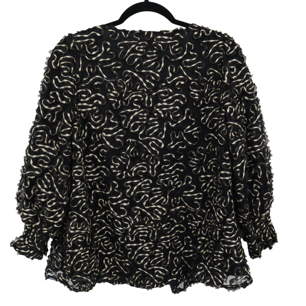 Tuckernuck Nightly Organza Easton Top Women S Black Glam Party Boho Flowy Airy - Picture 4 of 16
